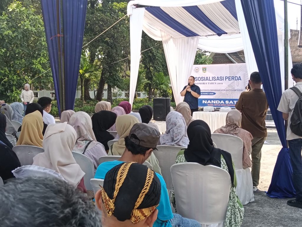 Wakil Ketua Dewan Perwakilan Rakyat Daerah (DPRD) Provinsi Sumatera Barat, Nanda Satria, menggelar Sosialisasi Peraturan Daerah (Sosper) Nomor 8 Tahun 2019. Kegiatan ini dilaksanakan di Taman Melati Joya, Padang, pada Jumat (13/3/2026). (Foto: IST)