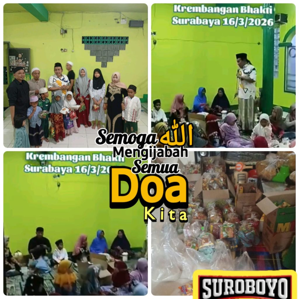 Pimpinan Media Klik Infopol melaksanakan kegiatan buka puasa bersama sekaligus bakti sosial di kawasan Krembangan Bhakti, Surabaya, Senin (16/3/2026). (Foto: IST)
