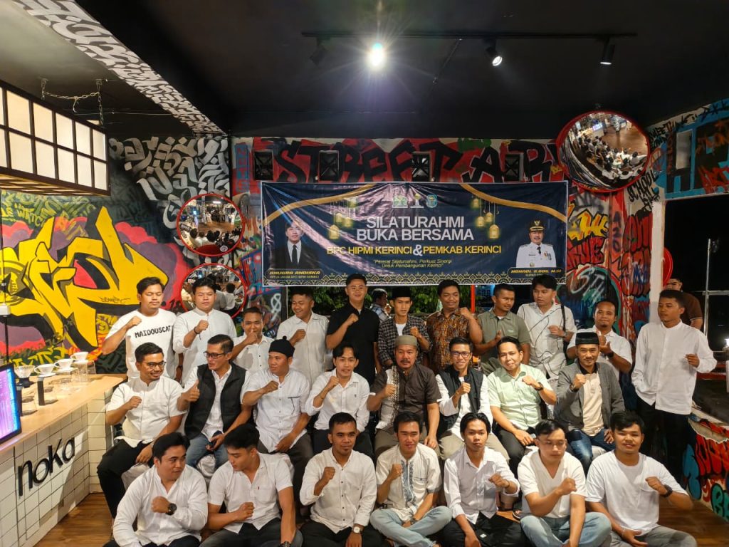 Badan Pengurus Cabang Himpunan Pengusaha Muda Indonesia (BPC HIPMI) Kabupaten Kerinci menggelar acara buka puasa bersama Pemerintah Kabupaten Kerinci. Kegiatan penuh kehangatan ini berlangsung di Caffee Noka Restory, Desa Pelayang Raya, pada Selasa (17/3/2026). (Foto: IST)