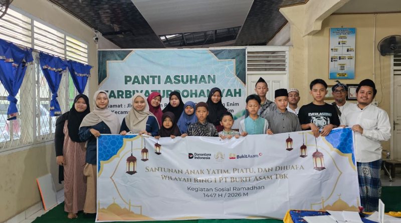 PT Bukit Asam (Persero) Tbk atau PTBA kembali menunjukkan komitmen sosialnya melalui program "Semarak Ramadhan 1447 H". Kegiatan ini difokuskan pada pemberian santunan kepada anak yatim, piatu, serta kaum duafa yang berada di wilayah Ring I operasional perusahaan, Jum'at (6/3/2026). (Foto: Humas PTBA)