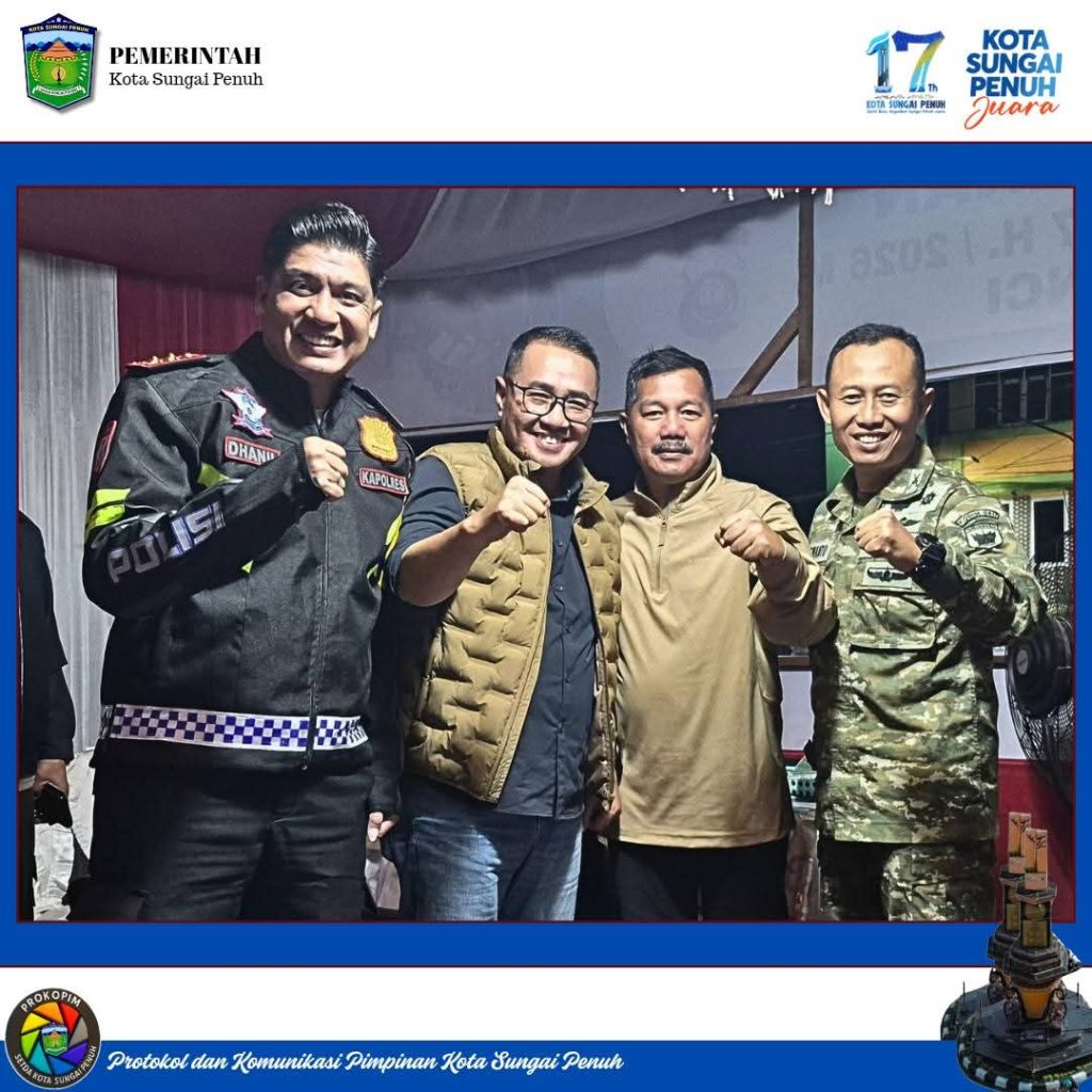 Wali Kota Sungai Penuh, Alfin, S.H., memimpin langsung patroli pengamanan malam takbiran menyambut Idul Fitri 1447 H pada Jumat (20/03/2026). (Foto: Diskominfosta Sungai Penuh)