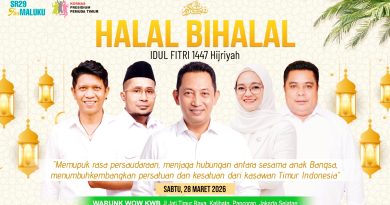 Banner halalbihalal bertajuk “Torang Samua Basudara”. (Foto: Thofilus B. Benyamin)