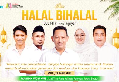 Banner halalbihalal bertajuk “Torang Samua Basudara”. (Foto: Thofilus B. Benyamin)