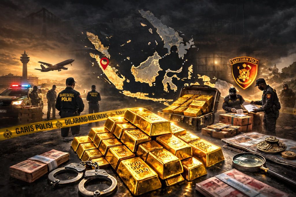Ilustrasi Emas Ilegal (Foto: Hasil Rekayasa AI)