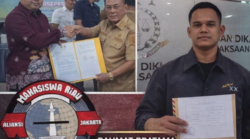 Ketua Umum AMR Jakarta, Rahmat Pratama mendesak Kejaksaan Agung Eksekusi Putusan MA Terkait Isu BUMD Rokan Hilir, Rabu (4/3/2026). (Foto: AMRJ)