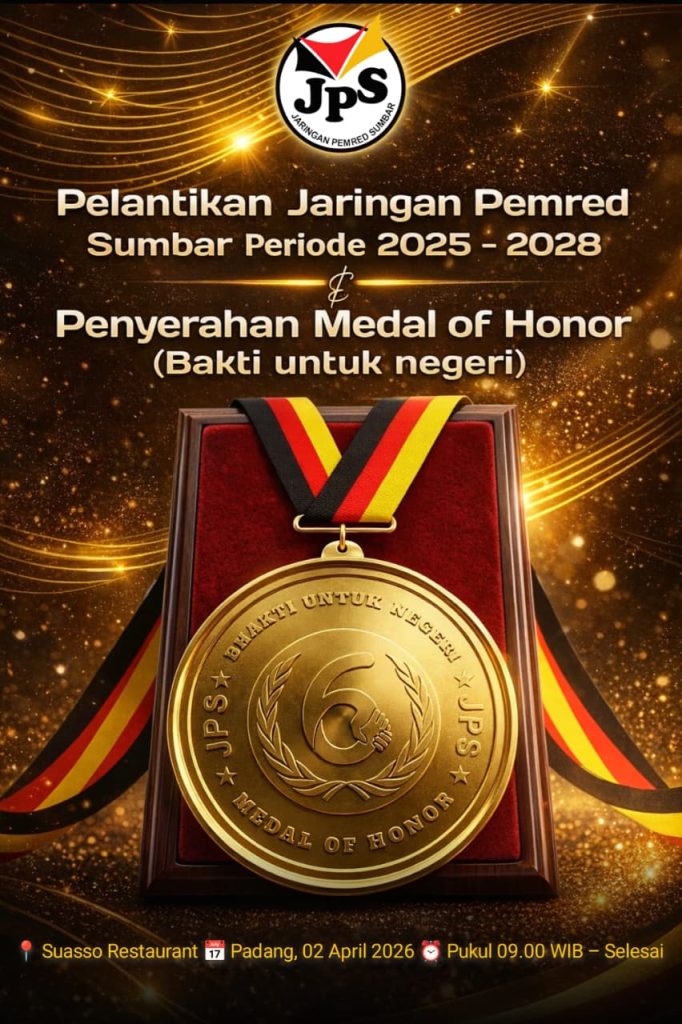 Jaringan Pemred Sumbar (JPS) dipastikan akan melantik jajaran kepengurusan baru periode 2025-2028 pada Kamis (2/4/2026). Perhimpunan profesi yang menghimpun para pemimpin redaksi berbagai media di Sumatera Barat ini telah siap menjalankan mandat organisasi. (Foto: Istimewa)
