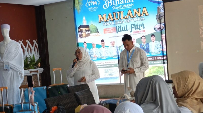 Travel Umrah Maulana Sinar Jaya Sentosa sukses menggelar kegiatan silaturahmi Halal Bihalal bersama ratusan jamaah dan pengurus. Acara yang berlangsung di Restoran Lamanda, Kota Sungai Penuh, Minggu (5/4/2026). (Foto: IST)