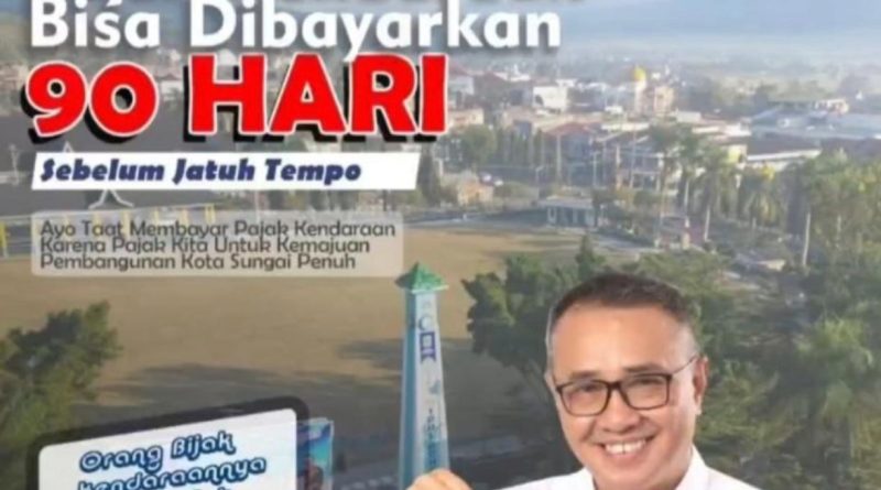 Wali Kota Sungai Penuh, Alfin, SH, mengeluarkan imbauan tegas kepada seluruh lapisan masyarakat untuk meningkatkan kesadaran dalam membayar pajak kendaraan bermotor, Sabtu (11/4/2026). (Foto: IST/Dewi Yulianti)