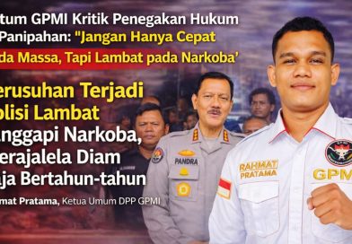 Ketua Umum Gerakan Pemuda Mahasiswa Indonesia (GPMI), Rahmat Pratama, menyampaikan kritik tajam terkait penanganan aparat kepolisian pasca kericuhan di Panipahan, Rokan Hilir, Minggu (12/4/2026). (Foto: Rahmat Pratama)