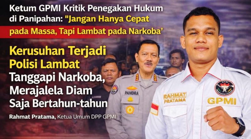 Ketua Umum Gerakan Pemuda Mahasiswa Indonesia (GPMI), Rahmat Pratama, menyampaikan kritik tajam terkait penanganan aparat kepolisian pasca kericuhan di Panipahan, Rokan Hilir, Minggu (12/4/2026). (Foto: Rahmat Pratama)