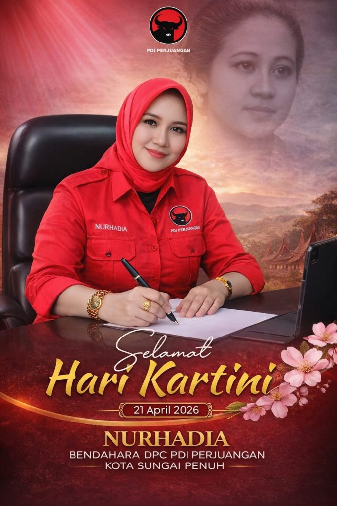 Dewan Pimpinan Cabang (DPC) PDI Perjuangan Kota Sungai Penuh memberikan ucapan selamat Hari Kartini 2026 kepada seluruh perempuan di Bumi Sepucuk Jambi Sembilan Lurah. Momentum ini menjadi refleksi penting untuk memperkuat peran perempuan di berbagai sektor kehidupan, Selasa (21/4/2026). (Foto: IST/Dewi Yulianti)