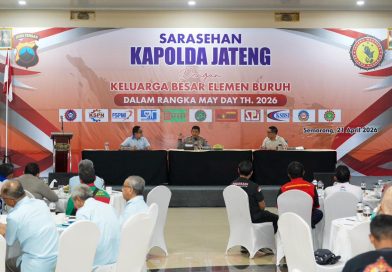 Menjelang peringatan Hari Buruh Internasional (May Day) 2026, Polda Jawa Tengah mempertegas komitmennya dalam melindungi hak-hak pekerja, di Hotel MG Setos, Semarang, Selasa (21/4/2026). (Foto: Humas Polda Jateng)