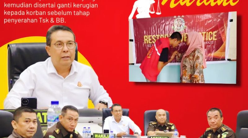Jaksa Agung Muda Bidang Tindak Pidana Umum (JAM Pidum) resmi menyetujui penghentian penuntutan berdasarkan keadilan restoratif (Restorative Justice) atas perkara pencurian di Selatpanjang. Keputusan ini diambil dalam ekspose perkara yang digelar secara daring pada Kamis (23/4/2026). (Foto: Kejati Riau)