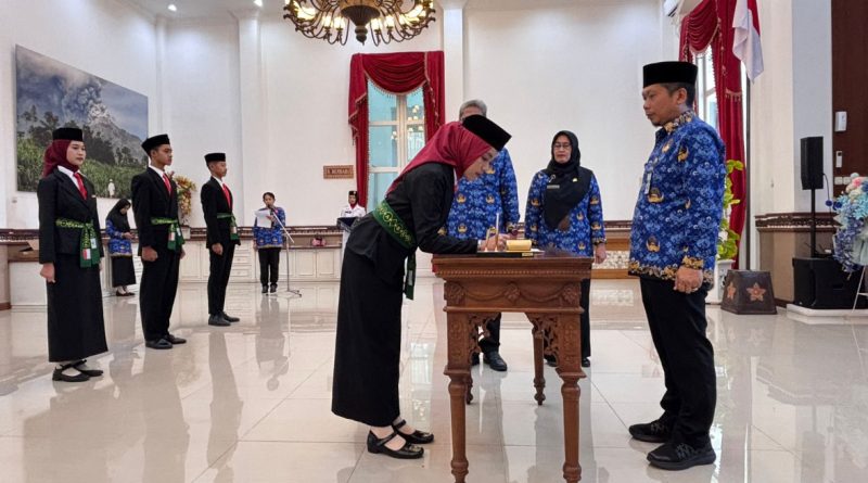 Badan Pembinaan Ideologi Pancasila (BPIP) mengangkat Pelaksana Duta Pancasila Paskibraka Indonesia (DPPI) Kabupaten Boyolali masa bakti 2026-2030, Senin (27/4/2026). (Foto: Pemkab Boyolali)