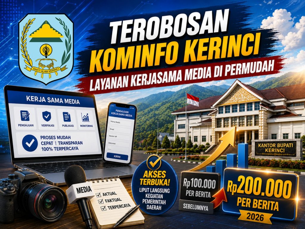 Dinas Komunikasi dan Informatika (Diskominfo) Kabupaten Kerinci meluncurkan inovasi digital untuk memperkuat kemitraan dengan insan pers pada tahun 2026. (Foto: Kominfo Kerinci)