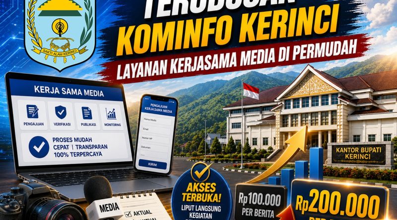 Dinas Komunikasi dan Informatika (Diskominfo) Kabupaten Kerinci meluncurkan inovasi digital untuk memperkuat kemitraan dengan insan pers pada tahun 2026. (Foto: Kominfo Kerinci)