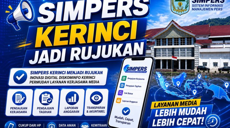 Inovasi digital berupa aplikasi SIMPERS (Sistem Informasi Manajemen Pers) milik Dinas Komunikasi dan Informatika (Diskominfo) Kabupaten Kerinci sukses menarik perhatian. (Foto: Kominfo Kerinci)