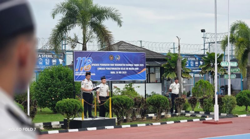 Lembaga Pemasyarakatan (Lapis) Kelas IIB Muara Enim menyelenggarakan upacara bendera dalam rangka memperingati Hari Kebangkitan Nasional (Harkitnas) ke-118 di halaman Kantor Lapas Muara Enim, Rabu (20/5/2026). (Foto: IST/Yogie Yolanda)