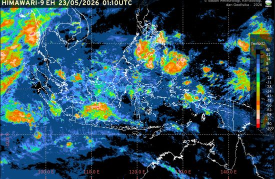 Citra satelit cuaca Himawari, Sabtu (23/5/2026). (Foto: BMKG)