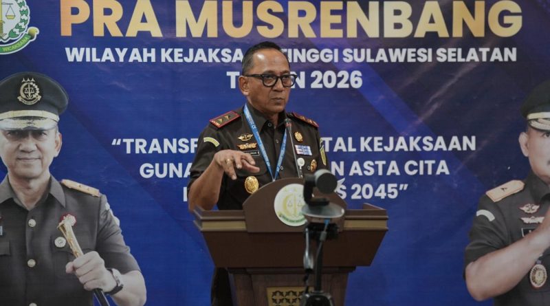 Kejaksaan Tinggi Sulawesi Selatan (Kejati Sulsel) secara resmi menggelar forum Pra Musyawarah Perencanaan Pembangunan (Pra Musrenbang) wilayah tahun 2026 yang dipusatkan di Aula Kejati Sulsel secara hibrida, Senin (25/5/2026). (Foto: Kejaksaan Agung RI)