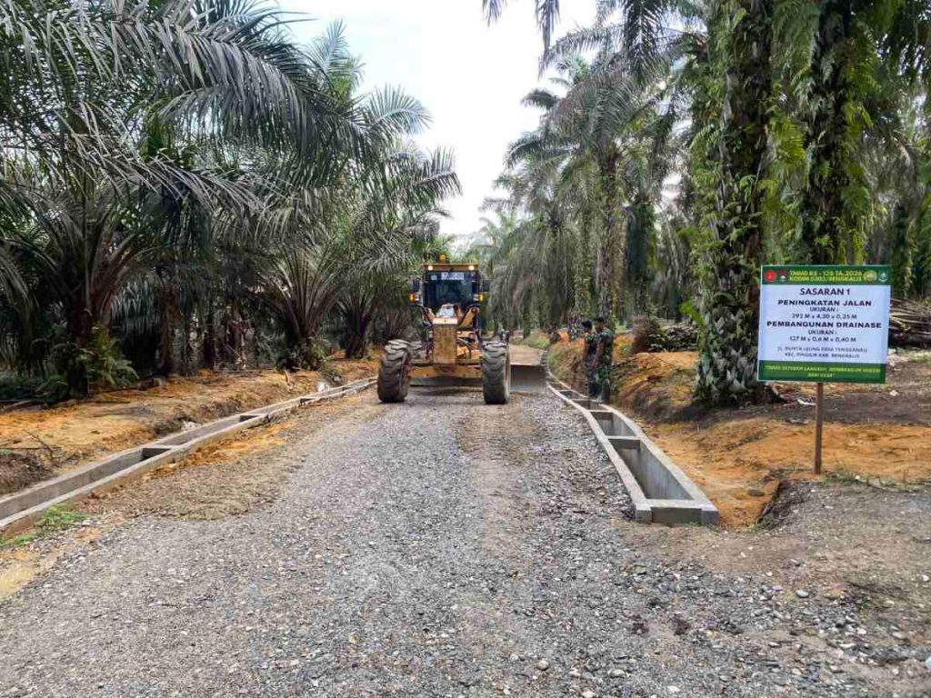 Pembangunan infrastruktur strategis dalam program ini menyasar tiga desa di Kecamatan Pinggir, yakni Desa Buluh Apo, Desa Tengganau, dan Desa Balai Pungut. (Foto: MC Riau)
