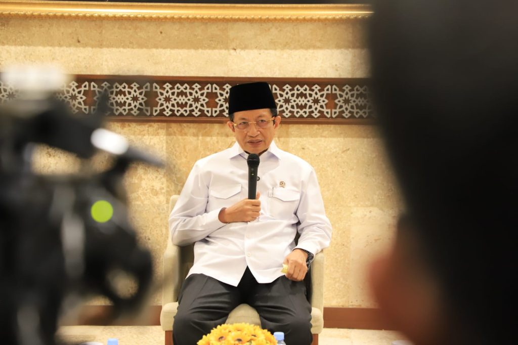 Menteri Agama sekaligus Imam Besar Masjid Istiqlal, Nasaruddin Umar, menyebut pelaksanaan ibadah Iduladha di masjid terbesar di Indonesia ini telah memiliki standar yang sangat tinggi. Termasuk Iduladha di Istiqlal memiliki standar tersendiri karena menjadi model bagi masyarakat Indonesia bahkan Asia Tenggara, di Masjid Istiqlal, Jakarta, Senin (25/5/2026). (Foto: Kemenag RI)