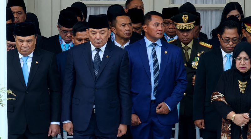 Menteri Pertahanan Republik Indonesia, Sjafrie Sjamsoeddin, menghadiri Upacara Peringatan Hari Lahir Pancasila Tahun 2026 di Gedung Pancasila, Kementerian Luar Negeri, Jakarta, Senin (1/6/2026). (Foto: Kemhan RI)
