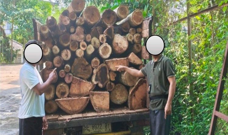 Balai Penegakan Hukum (Gakkum) Kehutanan Wilayah Sumatera bersama Dinas Kehutanan Provinsi Lampung bergerak taktis menggagalkan praktik pembalakan liar (illegal logging), Senin (1/6/2026). (Foto: Kemenhut RI)