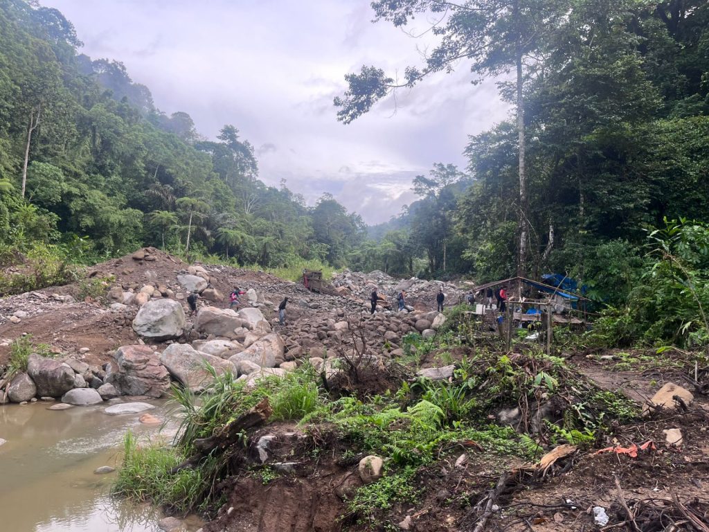 Lokasi Penambangan Emas Tanpa Izin (PETI) di Kecamatan Gunung Tuleh. (Foto: Humas Polres Pasaman Barat)