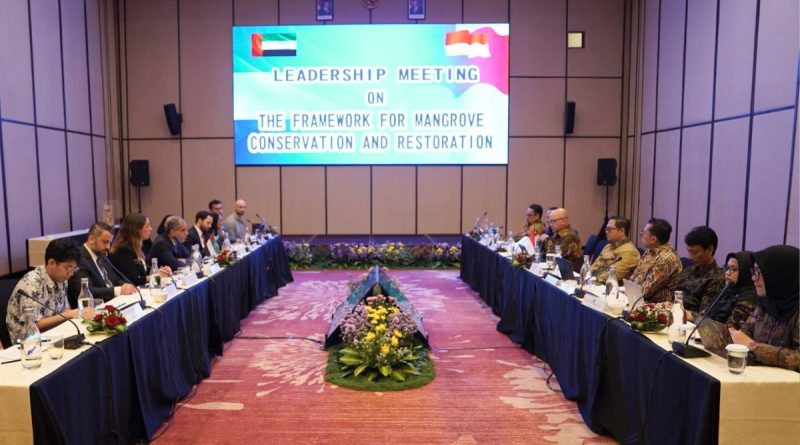 Pemerintah Indonesia melalui Kementerian Koordinator Bidang Pangan memperkuat kerja sama strategis bersama Advance Technology Research Council (ATRC) Uni Emirat Arab (UAE) yang berfokus pada pemanfaatan teknologi untuk mendukung restorasi dan konservasi hutan mangrove nasional melalui pelaksanaan Leadership Meeting dan pemarafan Letter of Intent (LoI) yang digelar di Bali, Jumat (5/6/2026). (Foto: Kemenko Pangan RI)