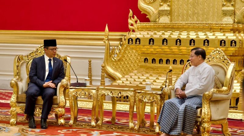 Menteri Luar Negeri RI, Sugiono, melakukan kunjungan resmi kehormatan kepada Presiden Myanmar, Y.M. Min Aung Hlaing di Naypyidaw, Myanmar, Senin (8/6/2026). (Foto: Kemlu RI)