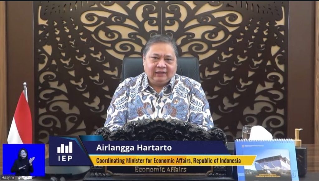 Menko Airlangga saat hadir secara virtual dalam acara peluncuran laporan World Bank Indonesia Economic Prospects (IEP) edisi Juni 2026, Kamis (11/6/2026). (Foto: Kemenko Perekonomian RI)