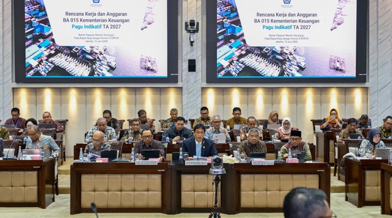 Menteri Keuangan (Menkeu) Purbaya Yudhi Sadewa mengusulkan pagu indikatif Kementerian Keuangan (Kemenkeu) Tahun Anggaran 2027 sebesar Rp49,80 triliun dalam Rapat Kerja bersama Komisi XI DPR RI di Jakarta, Senin (15/6/2026). (Foto: Kemenkeu RI)