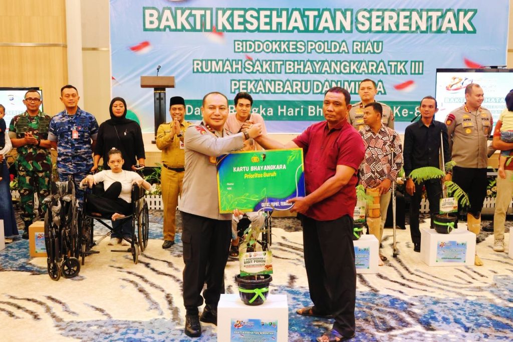 Puncak Bakti Kesehatan dalam rangka menyambut Hari Ulang Tahun (HUT) Bhayangkara ke-80 ini dipusatkan di Grand Central Hotel Pekanbaru, Selasa (23/6/2026). (Foto: Humas Polda Riau)
