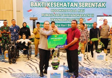 Puncak Bakti Kesehatan dalam rangka menyambut Hari Ulang Tahun (HUT) Bhayangkara ke-80 ini dipusatkan di Grand Central Hotel Pekanbaru, Selasa (23/6/2026). (Foto: Humas Polda Riau)