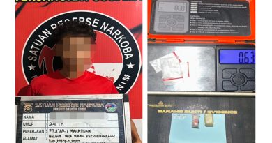 Tersangka dan barang bukti (Foto: Humas Polres Muara Enim)