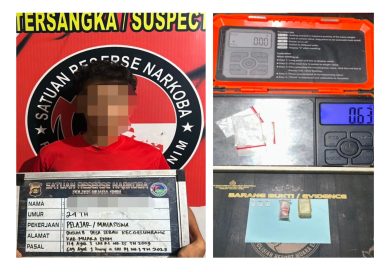 Tersangka dan barang bukti (Foto: Humas Polres Muara Enim)