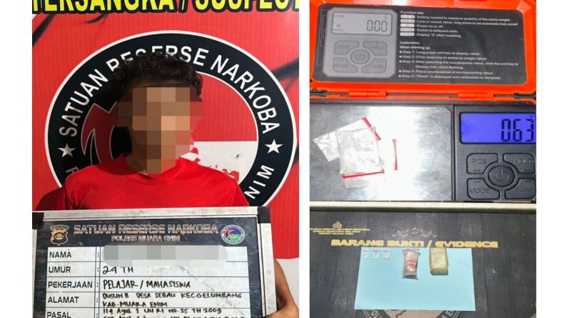Tersangka dan barang bukti (Foto: Humas Polres Muara Enim)