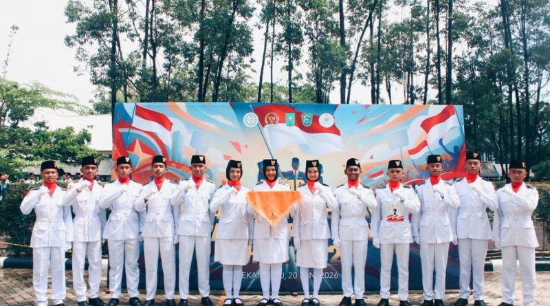 SMA Negeri 4 Pekanbaru melalui tim pasukan khusus (Passus) mendapatkan mandat kehormatan dari pemerintah pusat untuk mengibarkan bendera dalam rangkaian kegiatan resmi di Gedung MPR RI, Jakarta, pada Agustus 2026 mendatang. (Foto: Humas SMA Negeri 4 Pekanbaru)