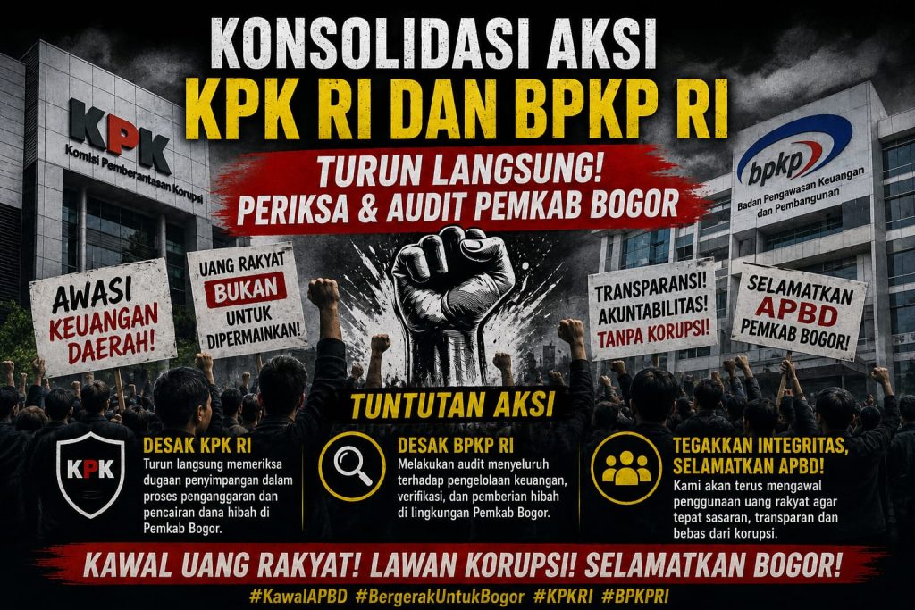 Gerakan Mahasiswa dan Pemuda Bogor (GMPB) resmi menyurati Komisi Pemberantasan Korupsi (KPK RI) terkait rencana pencairan dana hibah untuk KNPI Kabupaten Bogor, Senin (6/7/2026). (Foto: Ketua GMPB, M. Ikbal)