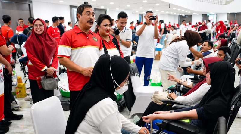 Menyambut Hari Ulang Tahun (HUT) ke-81 Republik Indonesia, Kementerian Imigrasi dan Pemasyarakatan (Kemenimipas) menggelar aksi donor darah di acara Fun Walk di Politeknik Imigrasi dan Pemasyarakatan (Poltekimipas), Tangerang, Minggu (9/8/2026). (Foto: Kemen Imipas RI)