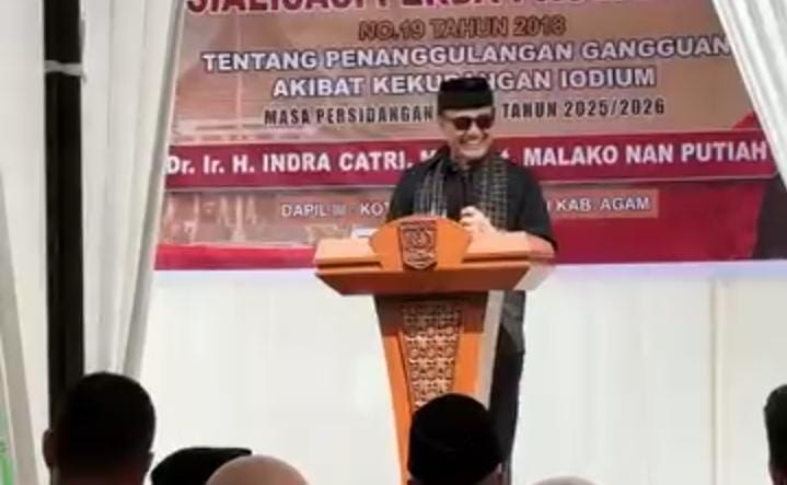 Anggota DPRD Provinsi Sumatera Barat, Indra Catri, menggelar Sosialisasi Peraturan Daerah (Perda) Sumbar Nomor 19 Tahun 2018 tentang Penanggulangan Gangguan Akibat Kekurangan Iodium (GAKI). (Foto: IST/Novrianto)