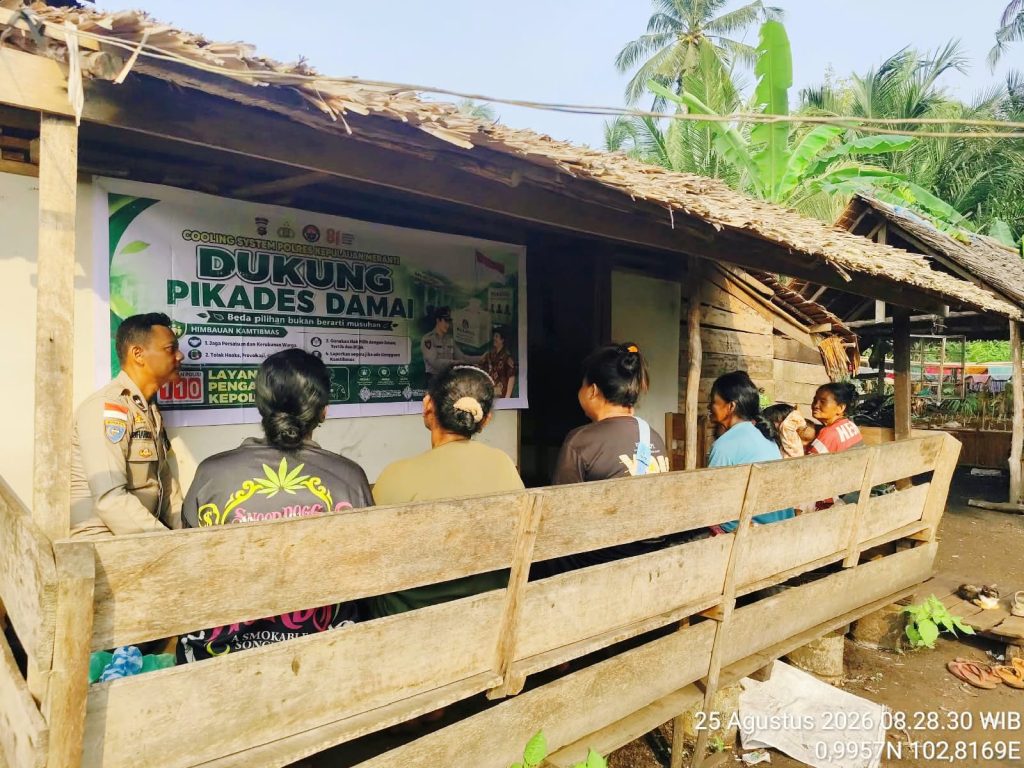Menjelang perhelatan Pemilihan Kepala Desa (Pilkades) Serentak 2026, Polsek Rangsang mengintensifkan kegiatan cooling system di wilayah hukumnya. (Foto: Humas Polres Kepulauan Meranti)