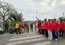 Pemerintah Kecamatan Tebing Tinggi bersama unsur TNI-Polri menggelar penyuluhan pencegahan Kebakaran Hutan dan Lahan (Karhutla) yang dirangkai dengan aksi jalan santai pungut sampah, Senin (31/8/2026). (Foto: Pemkab Selatpanjang)