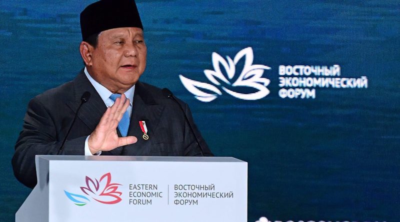 Presiden Prabowo Subianto menjadi pembicara dalam ajang Eastern Economic Forum (EEF) ke-11 yang berlangsung di Vladivostok, Rusia, Kamis (3/9/2026). (Foto: Setkab RI)