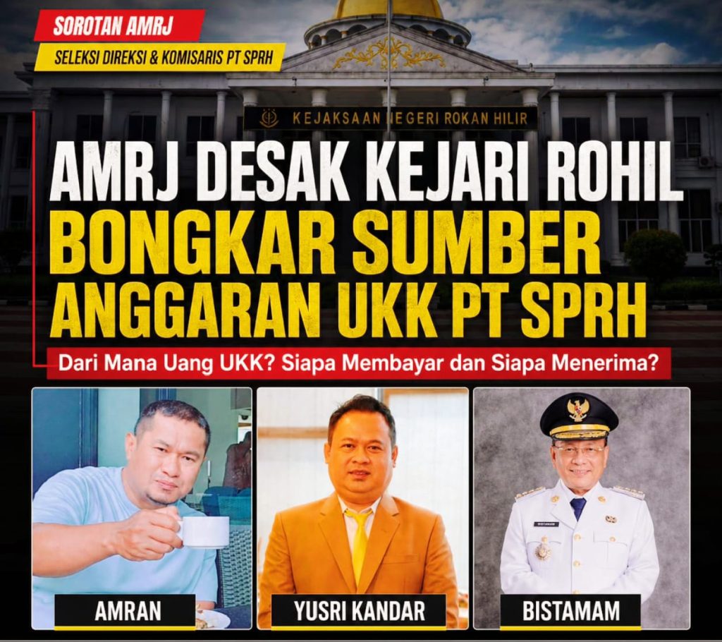 Aliansi Mahasiswa Riau Jakarta (AMRJ) mendesak Kejaksaan Negeri (Kejari) Rokan Hilir untuk menelusuri sumber anggaran pelaksanaan Uji Kelayakan dan Kepatutan (UKK) calon Direksi dan Komisaris PT Sarana Pembangunan Rokan Hilir (Perseroda), Kamis (10/9/2026). (Foto: Ketua Umum AMRJ/Rahmat Pratama)