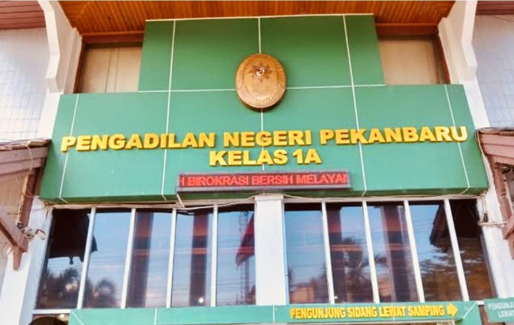 Kantor Pengadilan Negeri Pekanbaru Kelas 1A. (Foto: IST/Rosbinner Hutagaol)