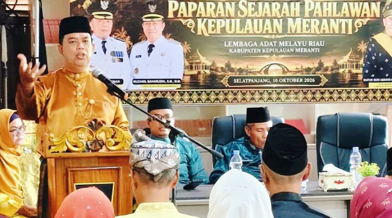 Lembaga Adat Melayu Riau (LAMR) Kabupaten Kepulauan Meranti menggelar Seminar Paparan Sejarah Pahlawan Kepulauan Meranti di Balai Adat LAMR, Sabtu (10/10/2026). (Foto: LAMR Kabupaten Kepulauan Meranti)